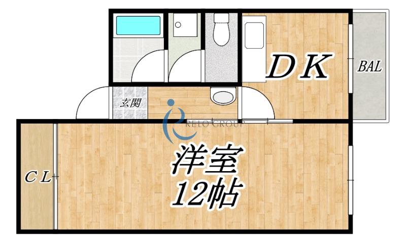 PALMIZIO平野西1(2DK/2階)の間取り写真