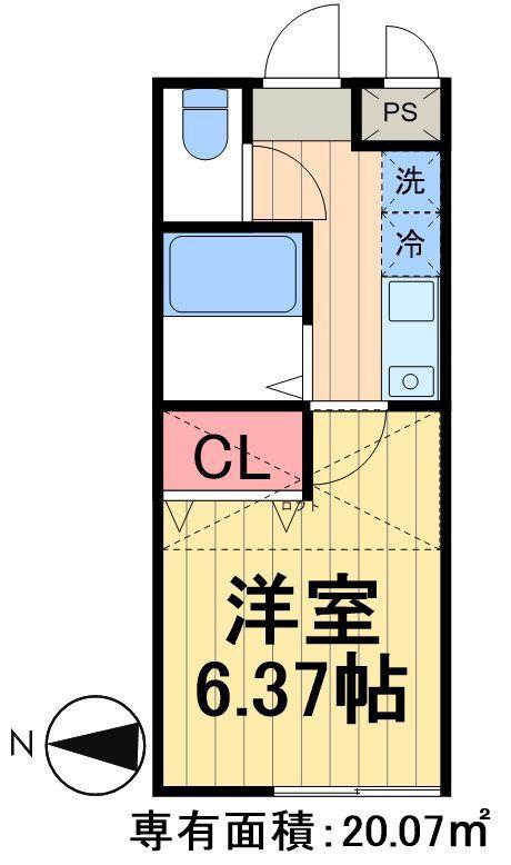 レジデンス田端新町(1K/1階)の間取り写真