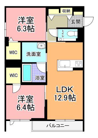 アトリエール(2LDK/3階)の間取り写真