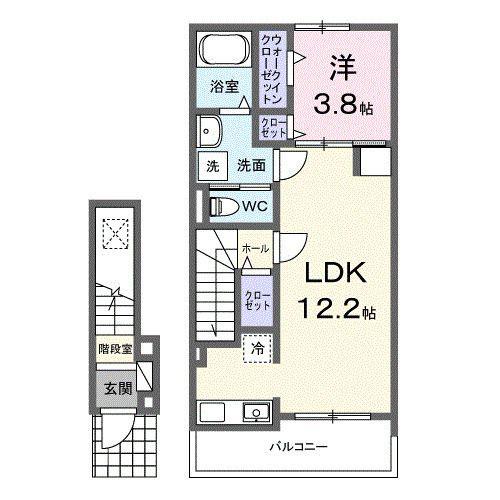 アマルコルド(1LDK/2階)の間取り写真