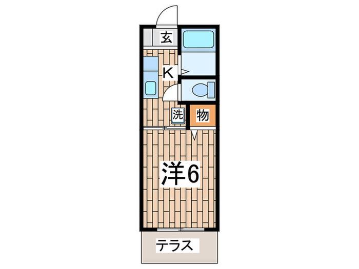 メルシー大西(1K/1階)の間取り写真