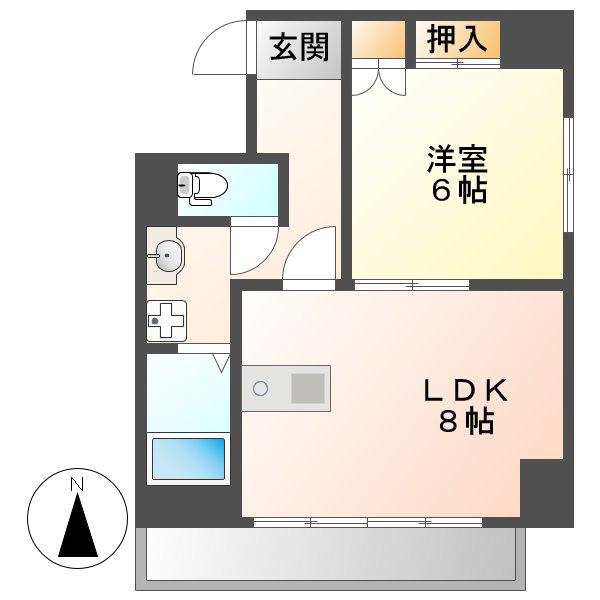 K-POINT-BLDG(1DK/7階)の間取り写真