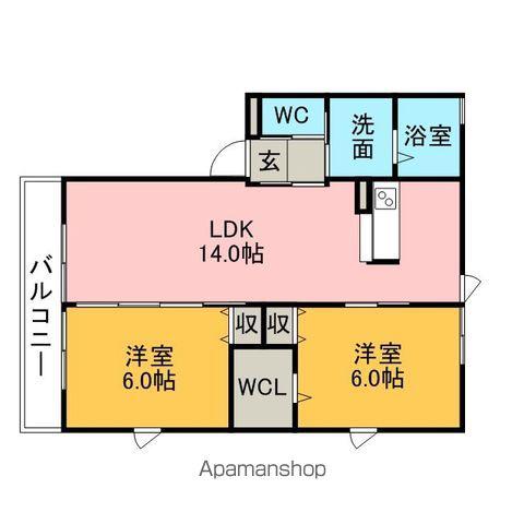 BELLE・DEMEURE(2LDK/1階)の間取り写真