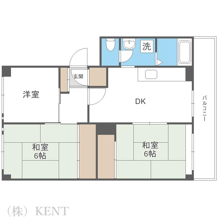 琴似芙蓉ハイツ(3DK/4階)の間取り写真
