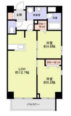マーシスマルル(2LDK/2階)の間取り写真