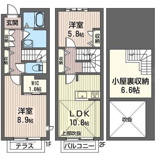 クレールコート(2LDK/1階)の間取り写真