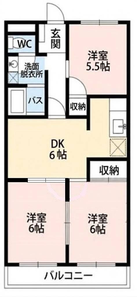 グランド-ル浦和I(3DK/2階)の間取り写真