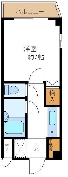 ルミエールS(1K/3階)の間取り写真