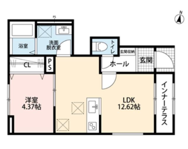 リーブルファイン練馬西大泉II(1LDK/1階)の間取り写真