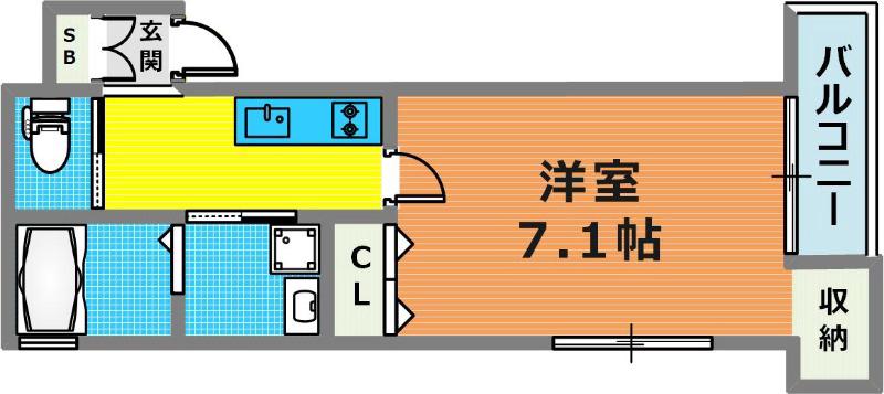 ときわ六甲レクラン(1K/3階)の間取り写真