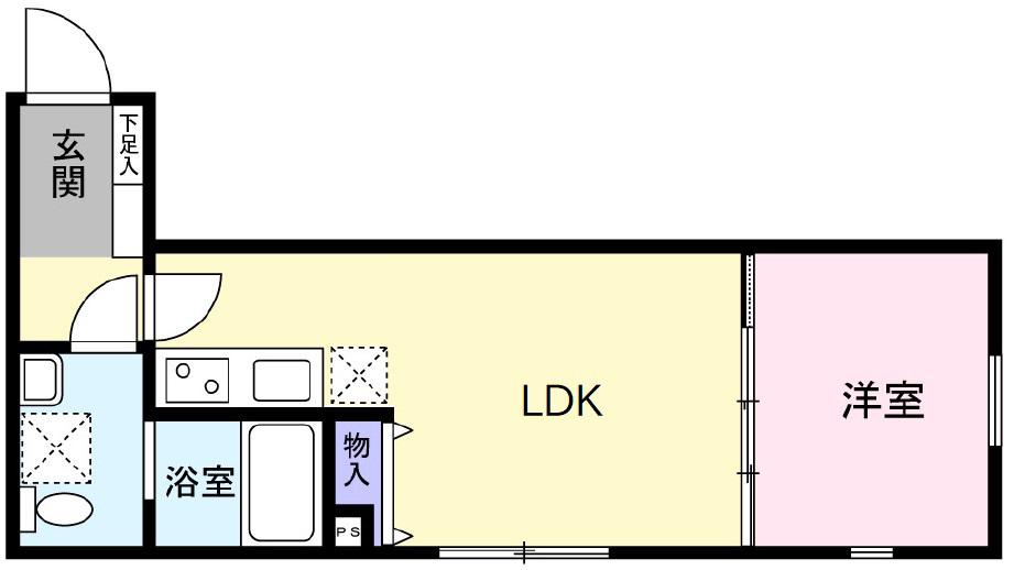 FLレジデンス新宿御苑V(1LDK/4階)の間取り写真