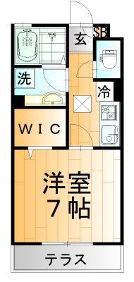 シェルハウス上中里C(1K/1階)の間取り写真