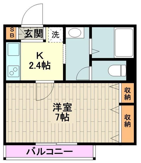 エーピオス(1K/2階)の間取り写真
