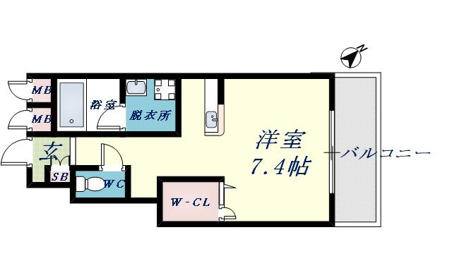フジパレスフォンターナ1番館(1K/1階)の間取り写真