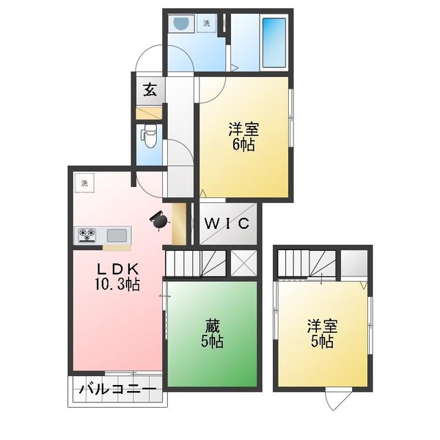 片倉3丁目PJ(2LDK/1階)の間取り写真