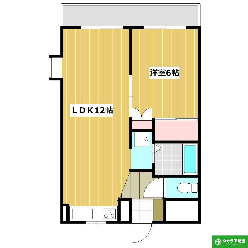 リバブル京町(1LDK/4階)の間取り写真