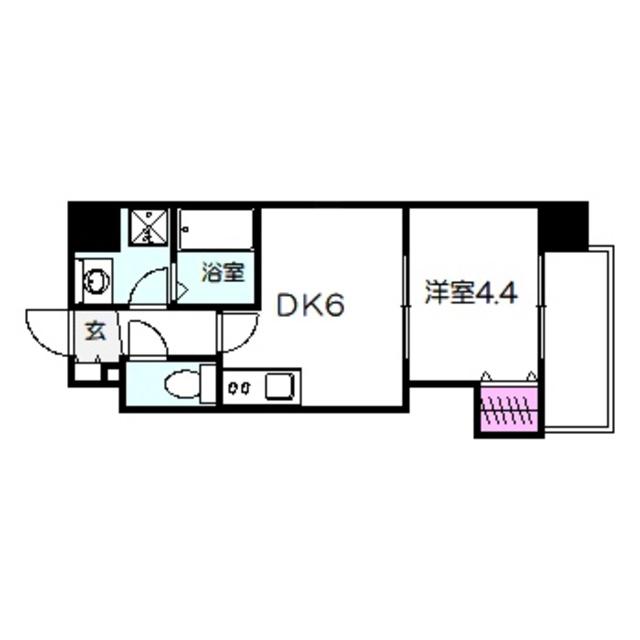 ドゥエリング太子橋今市(1DK/8階)の間取り写真