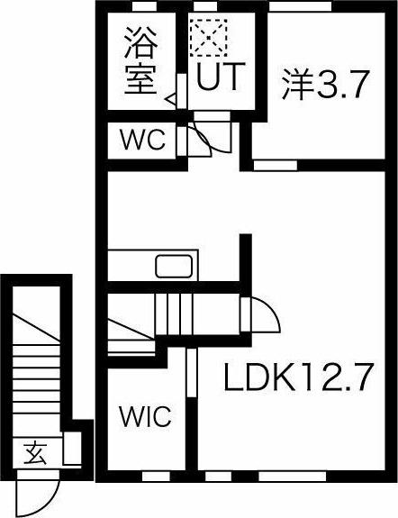 ルーベンス東(1LDK/2階)の間取り写真