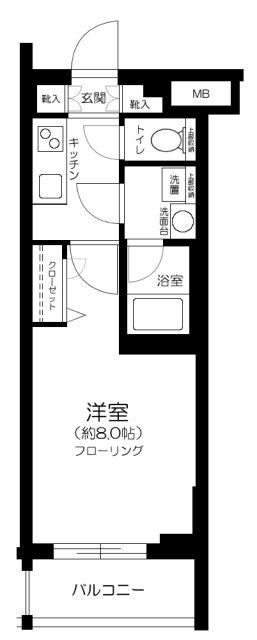 PREMIUM CUBE 下北沢(1K/4階)の間取り写真
