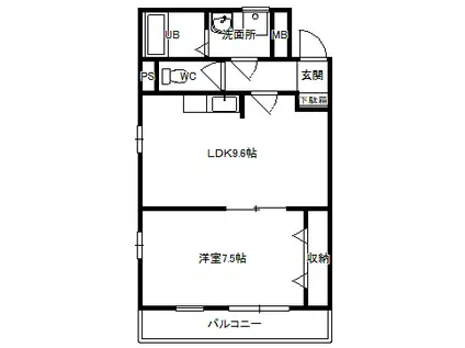 マ・メゾン(1LDK/2階)の間取り写真