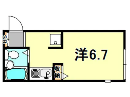 エクセルハイツ(ワンルーム/1階)の間取り写真