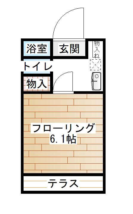 ボヌール(ワンルーム/1階)の間取り写真