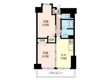 グランシャリオ(2DK/4階)の間取り写真