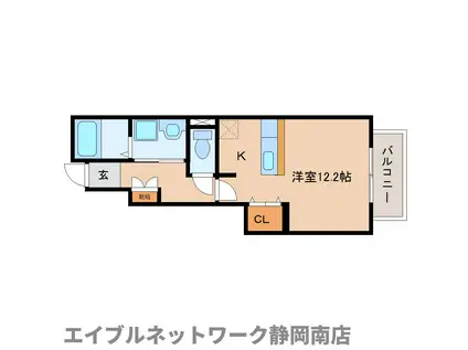 トゥエルブチャチャチャ(ワンルーム/1階)の間取り写真