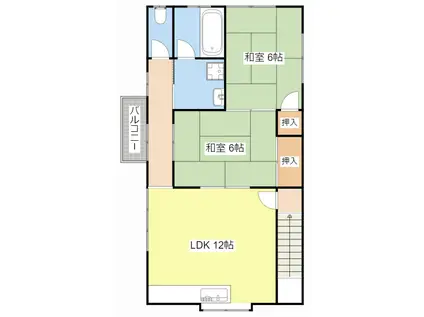 PETIT SAISON(2LDK/2階)の間取り写真