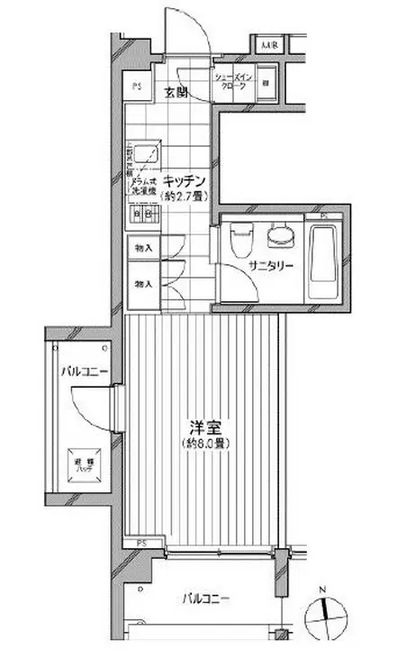 カスタリア麻布十番七面坂 2階階 間取り