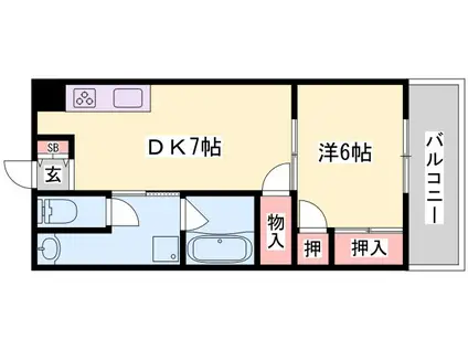 コーポラス神子岡(1DK/2階)の間取り写真