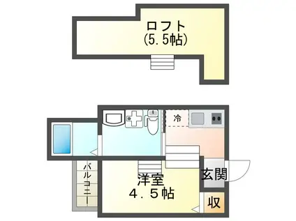 クレアージュ山手(1K/1階)の間取り写真