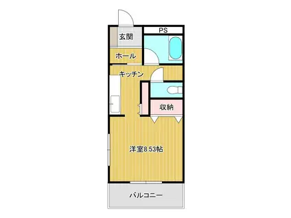 ボナールMIYAGI弐番館(1K/2階)の間取り写真