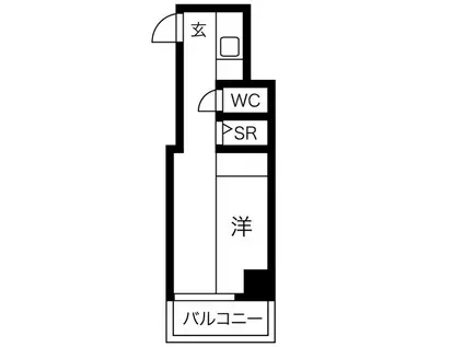 三敬中洲マンション(ワンルーム/3階)の間取り写真