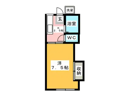めぐみハイツII(1K/1階)の間取り写真