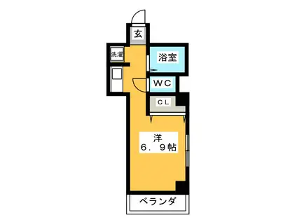 田川ビル(ワンルーム/2階)の間取り写真