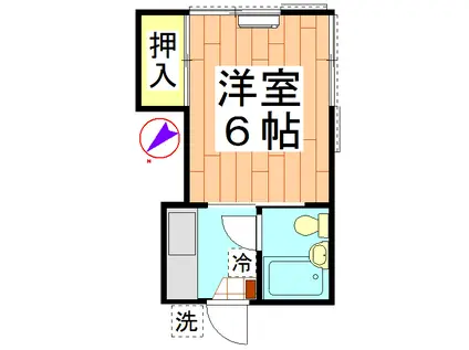 川名コーポ(1K/2階)の間取り写真