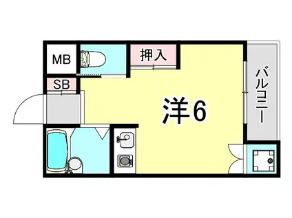 E・G 4(ワンルーム/1階)の間取り写真