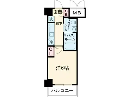 エステムプラザ神戸西IVインフィニティ(1K/9階)の間取り写真