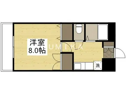 サンツボイIII(1K/3階)の間取り写真