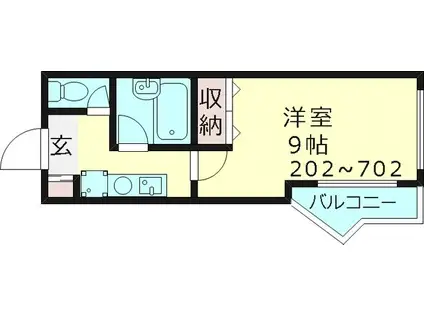 コレクション桜ノ宮II(1K/6階)の間取り写真