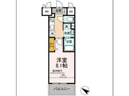 CILIEGIO桜坂(1K/4階)の間取り写真