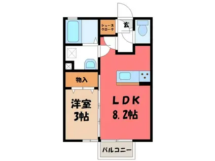 ヴィレッタ(1LDK/1階)の間取り写真