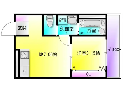 FSTYLE八尾・太田(1DK/1階)の間取り写真