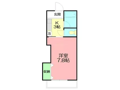 スクエアコート(1K/1階)の間取り写真