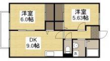 パストラル藤田A棟(2DK/2階)の間取り写真