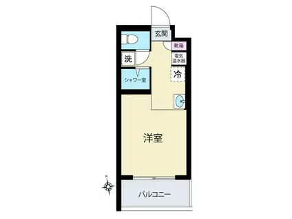 コットンハウス(ワンルーム/4階)の間取り写真