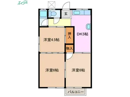 第2愛和荘(3DK/2階)の間取り写真