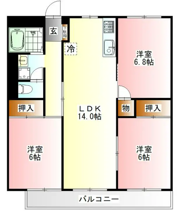 多摩平マンション 3階階 間取り