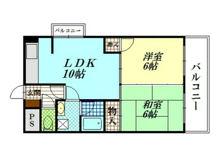 日宝ポニクレール府中(1LDK/6階)の間取り写真